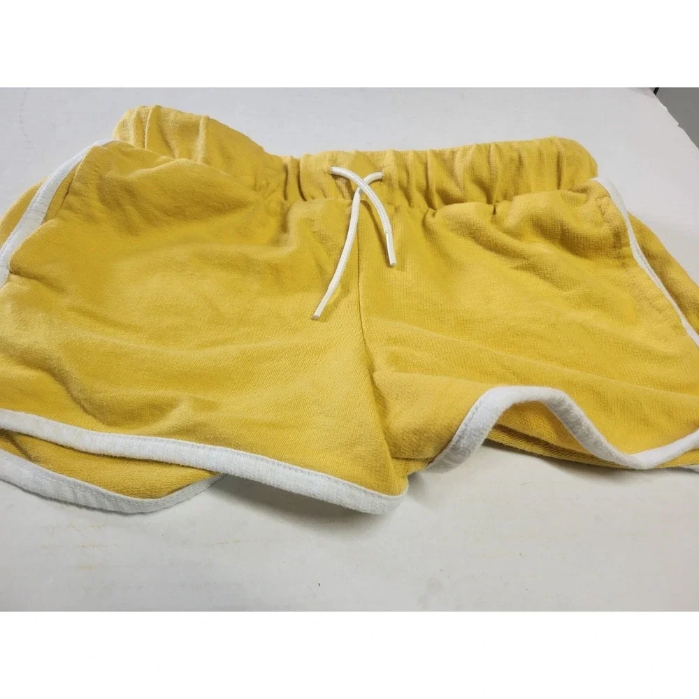 Old Navy Girls Yellow‎ Dolphin Shorts White Contrast Trim Size L 10-12 Retro